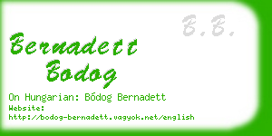 bernadett bodog business card